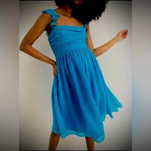 Hatch Maternity The Celeste Dress in Cyan Blue Color Hatch size 2 = Size 6 NWT